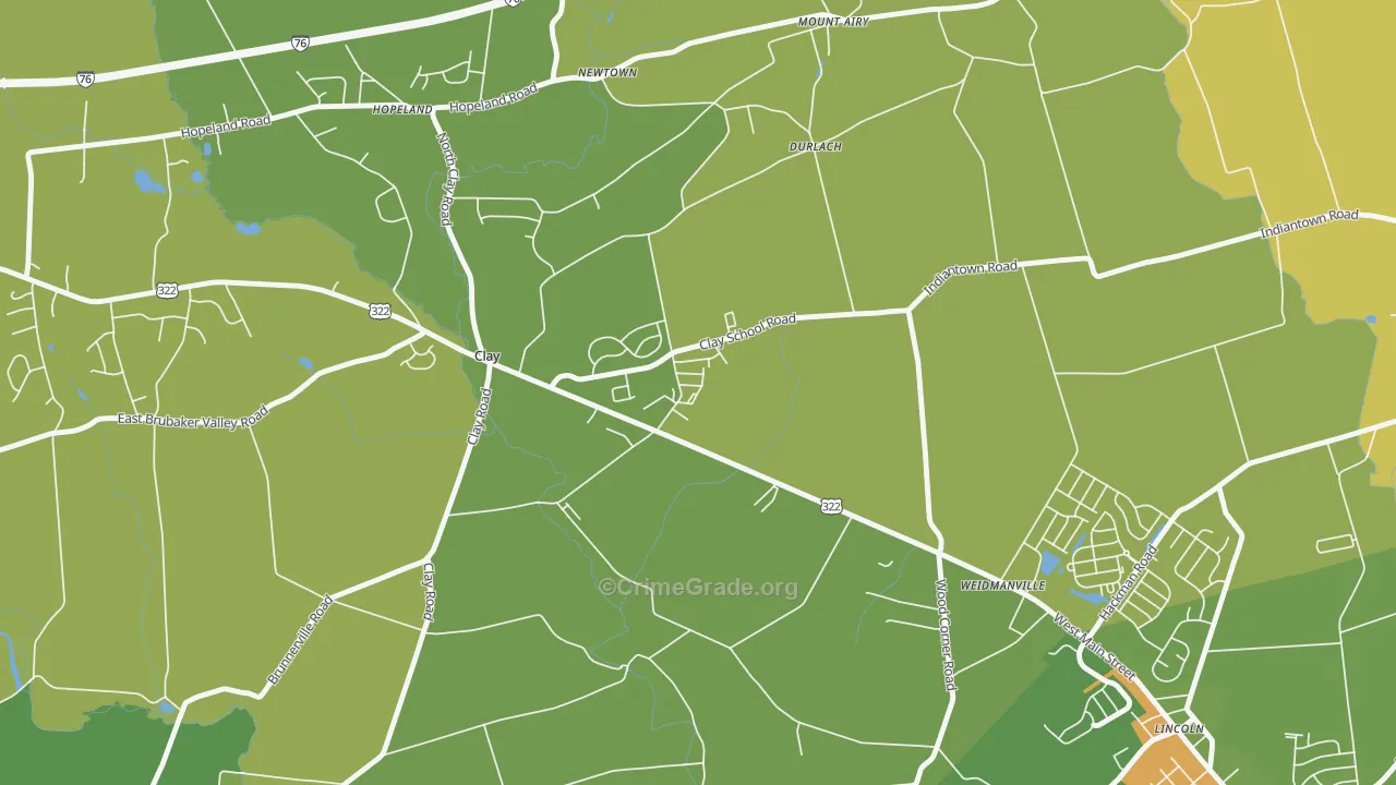Clay, PA Map of Drug-Related Crime Rates
