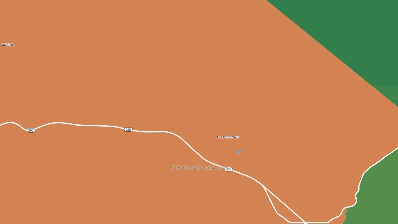 Clay Springs, AZ Map of Drug-Related Crime Rates