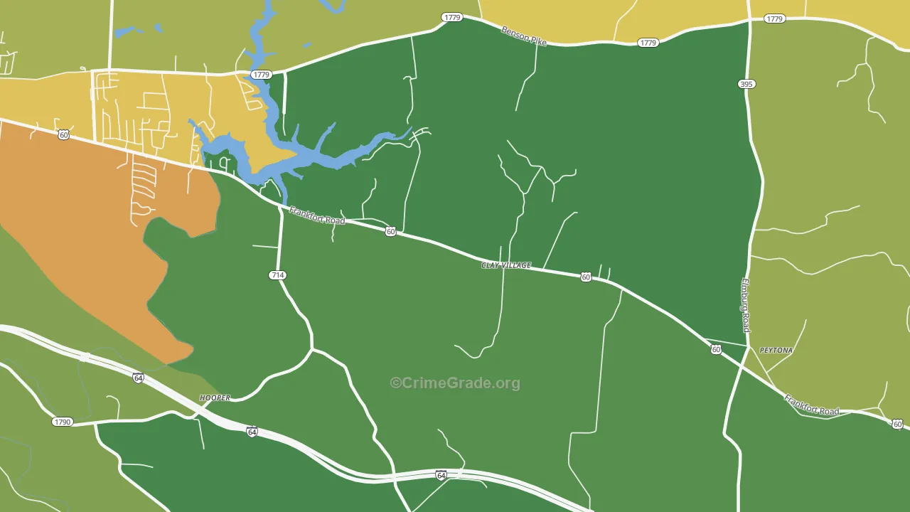 Clay Village, KY Map of Drug-Related Crime Rates