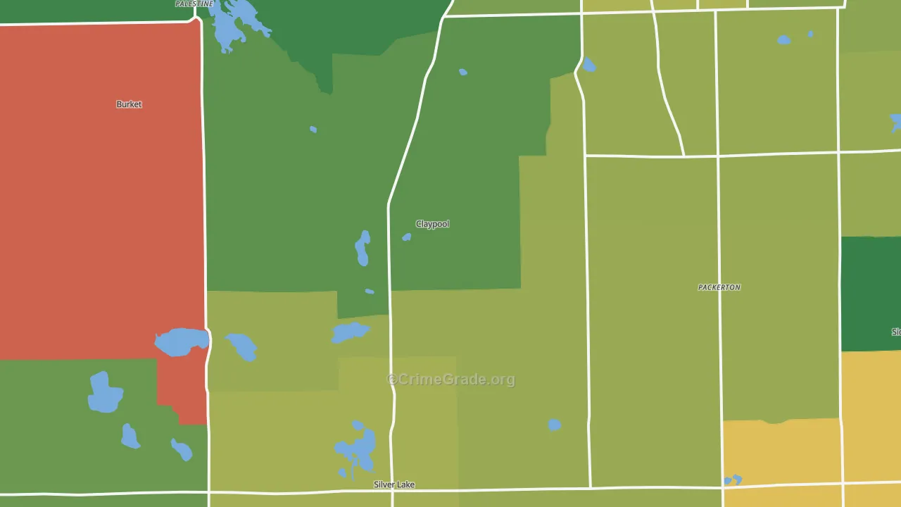 Claypool, IN Map of Drug-Related Crime Rates
