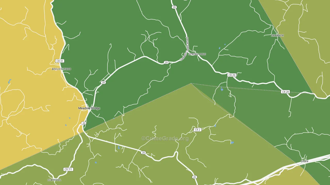 Claypool, WV Map of Drug-Related Crime Rates