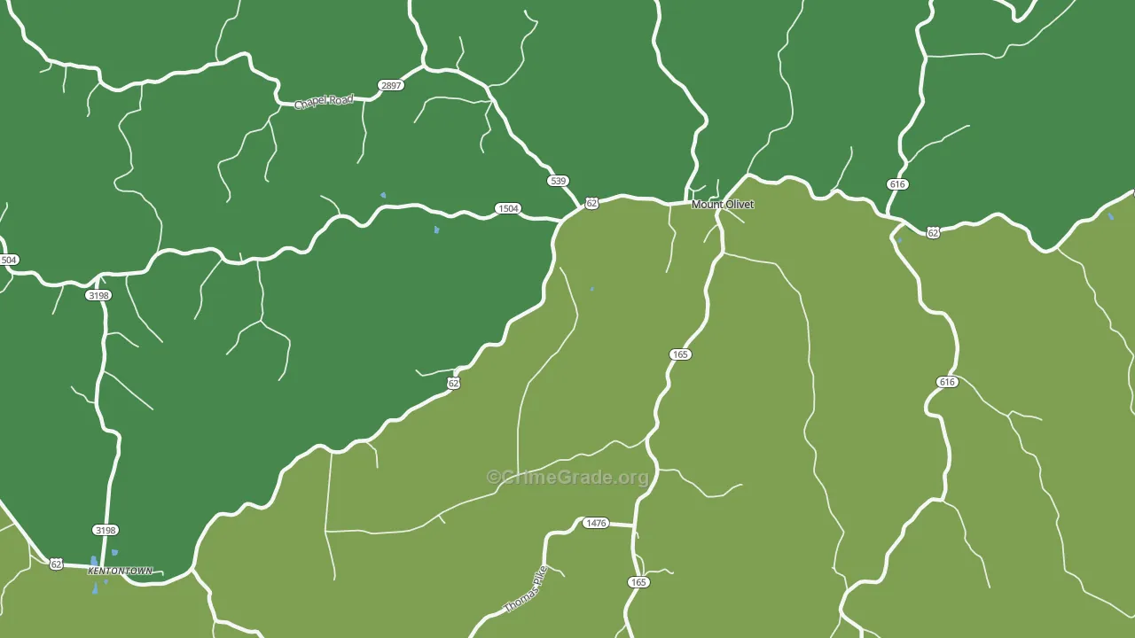 Claysville, KY Map of Drug-Related Crime Rates