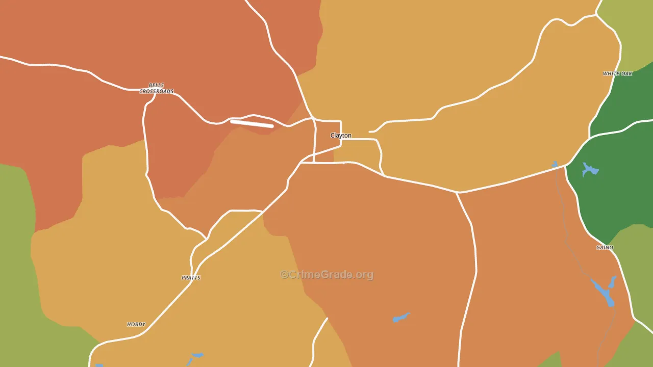 Clayton, AL Map of Drug-Related Crime Rates
