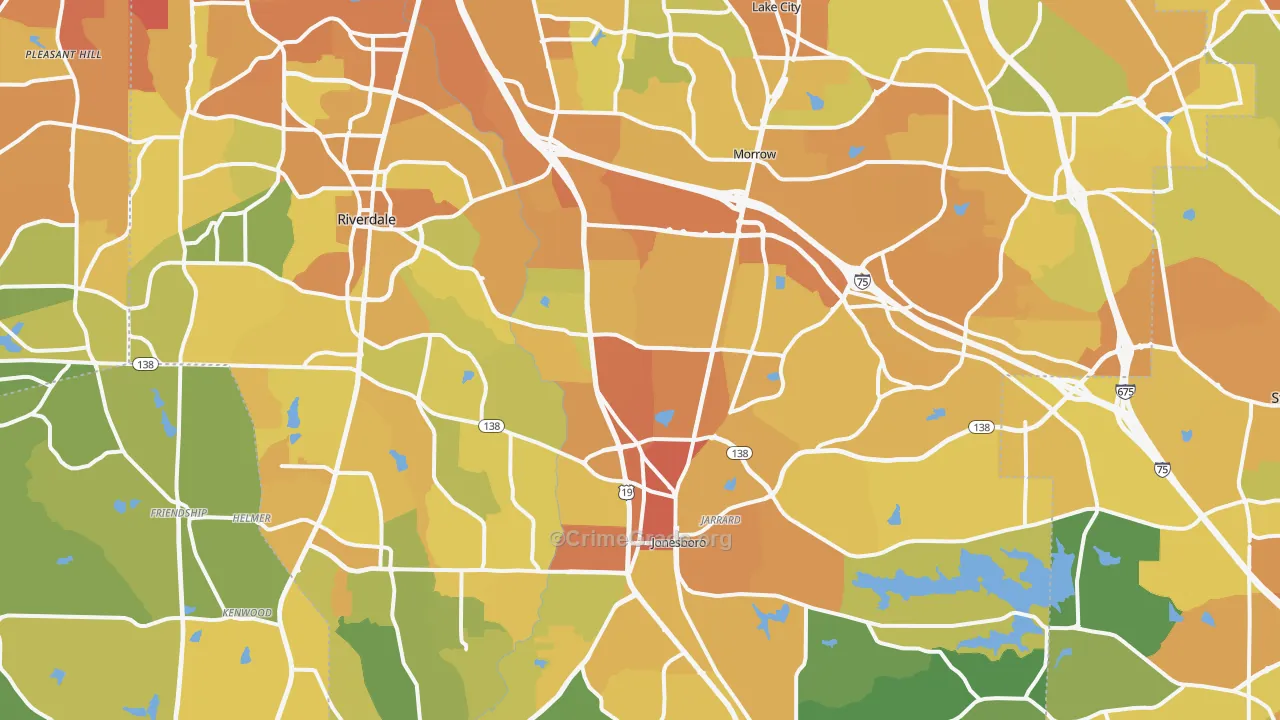 Clayton County, GA Map of Drug-Related Crime Rates