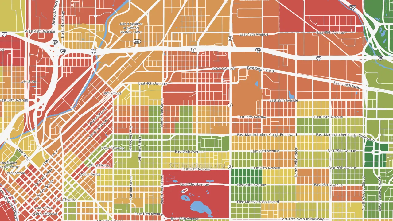Clayton, Denver, CO Map of Drug-Related Crime Rates