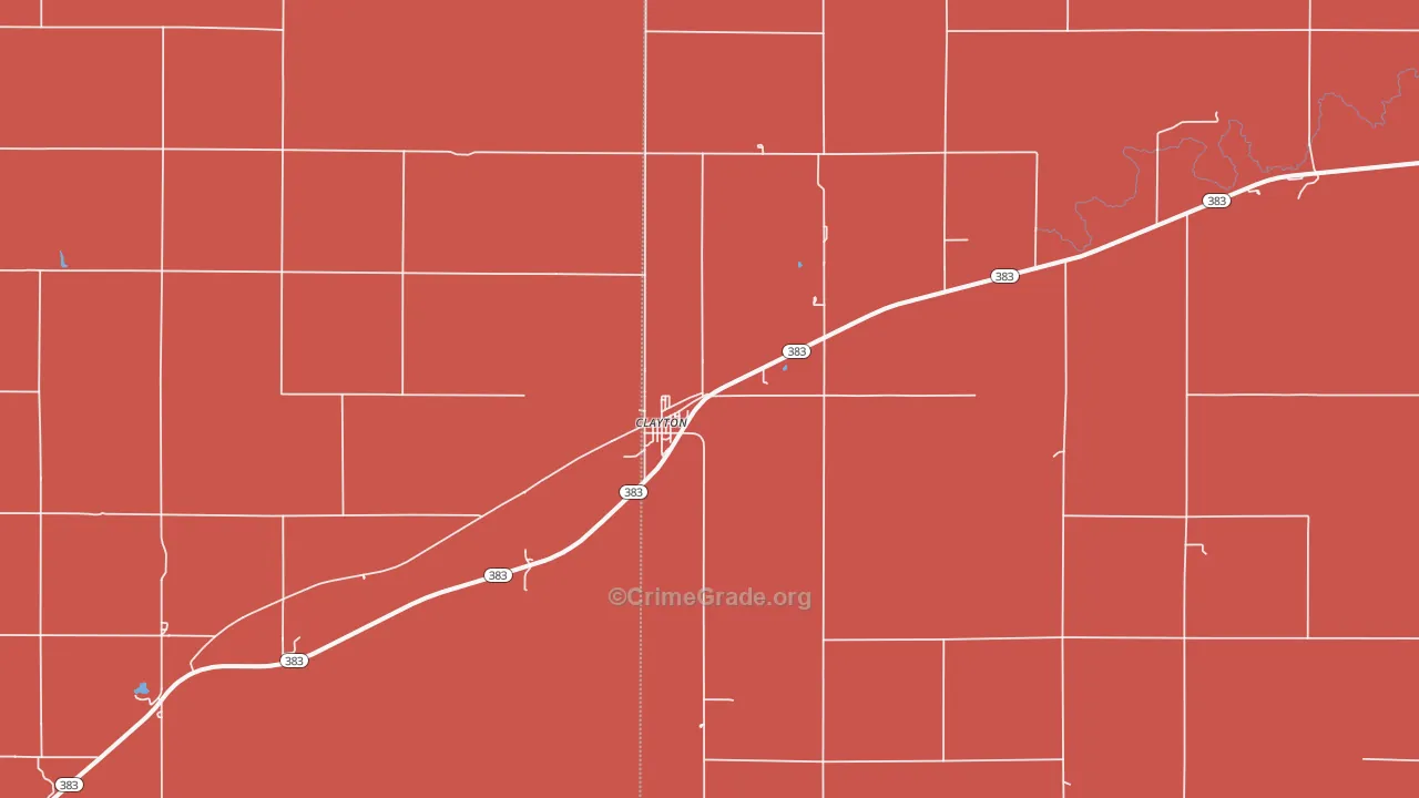 Clayton, KS Map of Drug-Related Crime Rates
