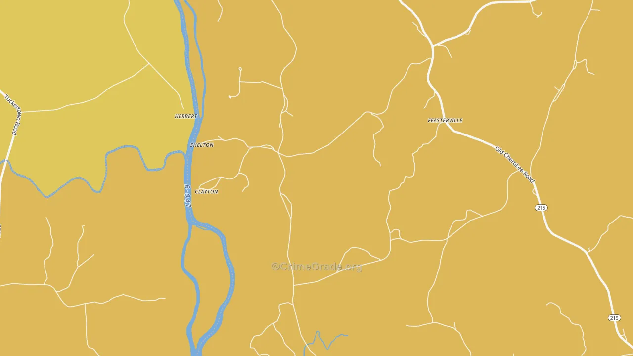 Clayton, SC Map of Drug-Related Crime Rates