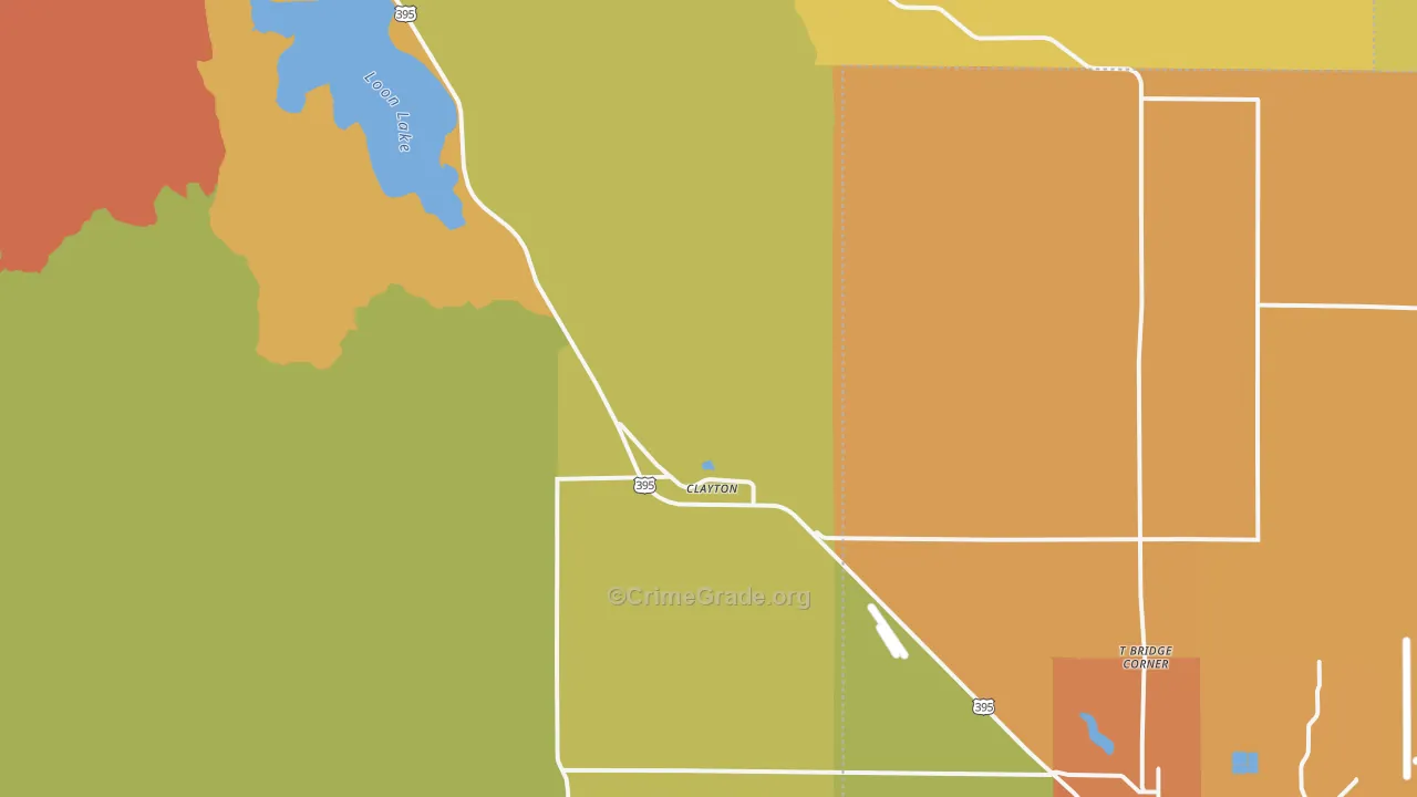 Clayton, WA Map of Drug-Related Crime Rates