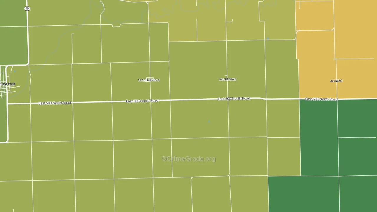 Claytonville, IL Map of Drug-Related Crime Rates