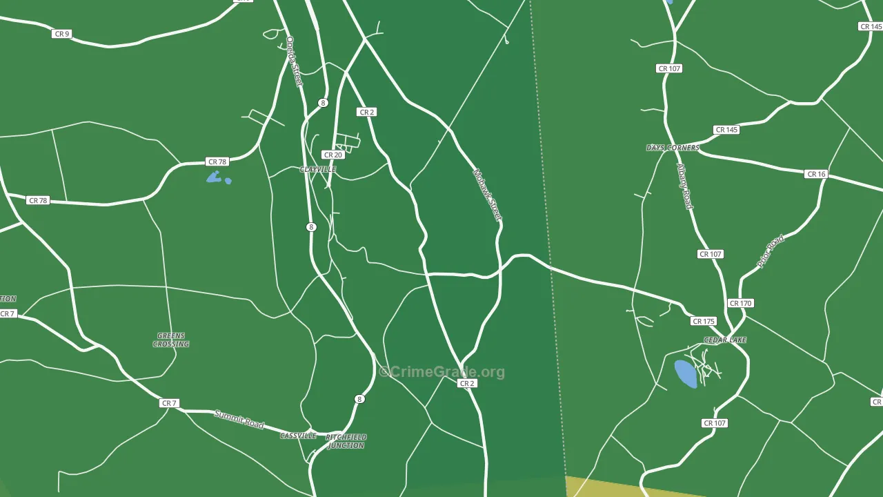 Clayville, NY Map of Drug-Related Crime Rates