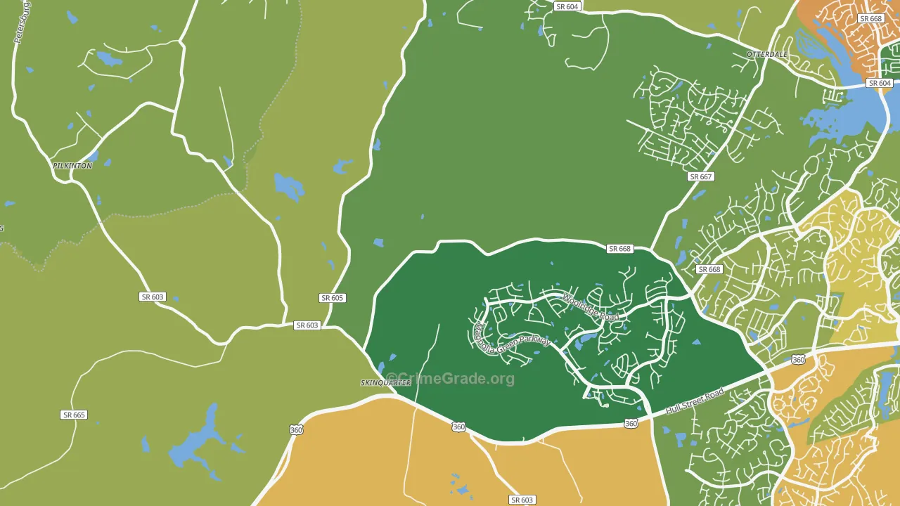 Clayville, VA Map of Drug-Related Crime Rates