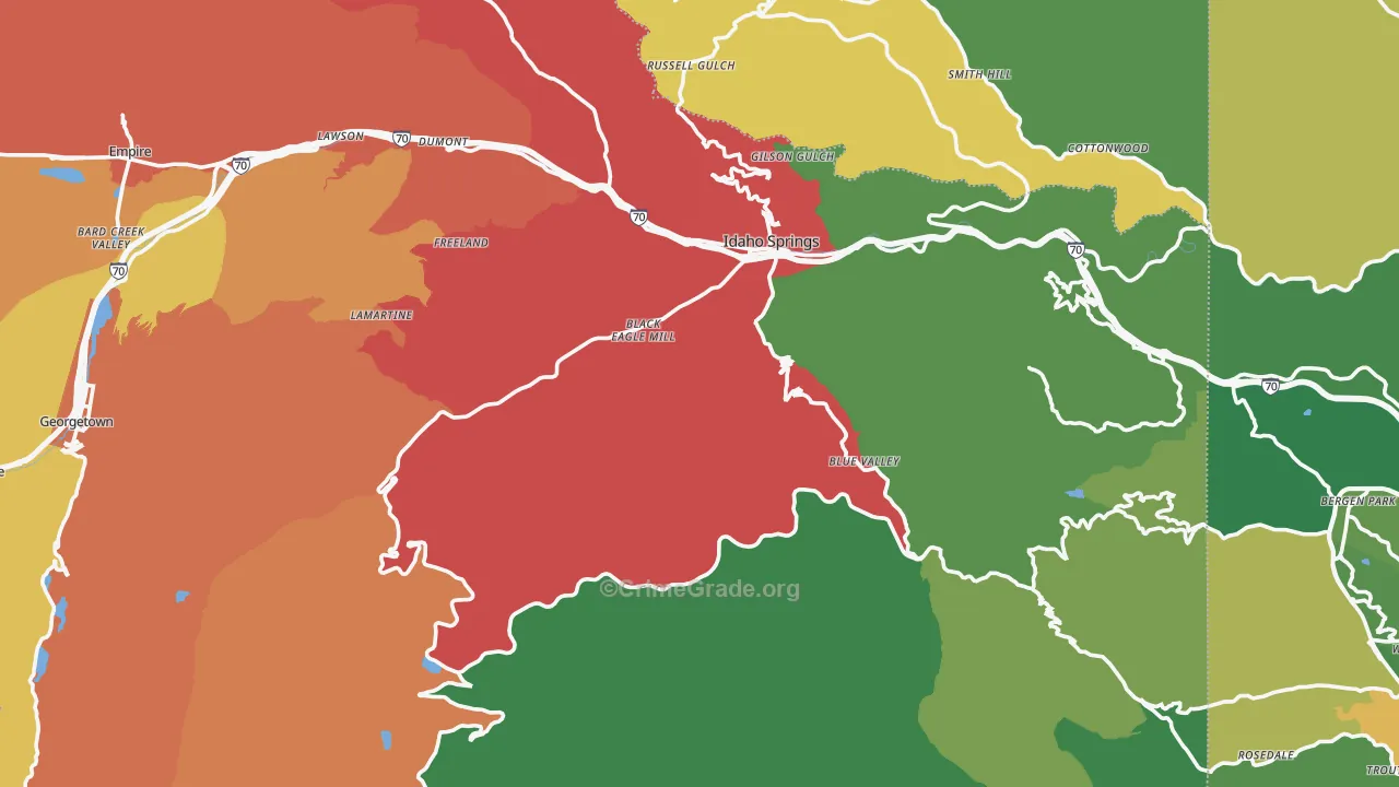 Clear Creek County, CO Map of Drug-Related Crime Rates
