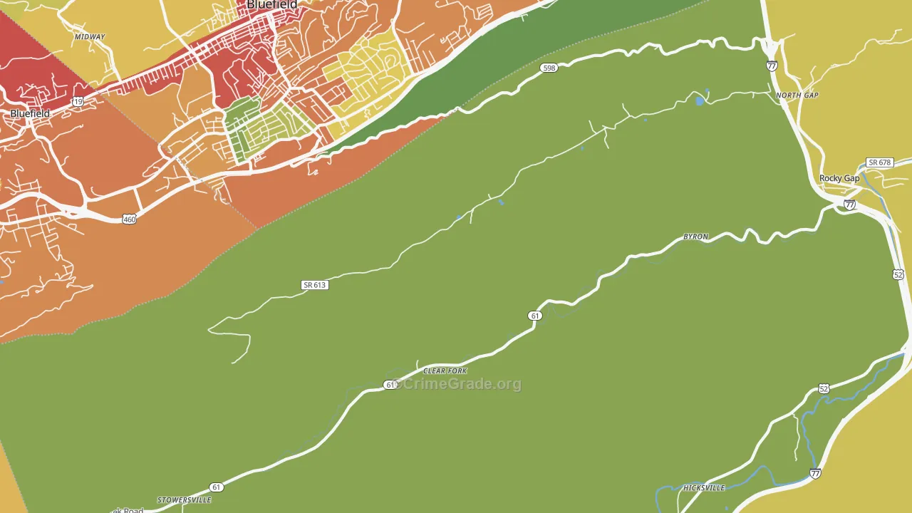 Clear Fork, VA Map of Drug-Related Crime Rates