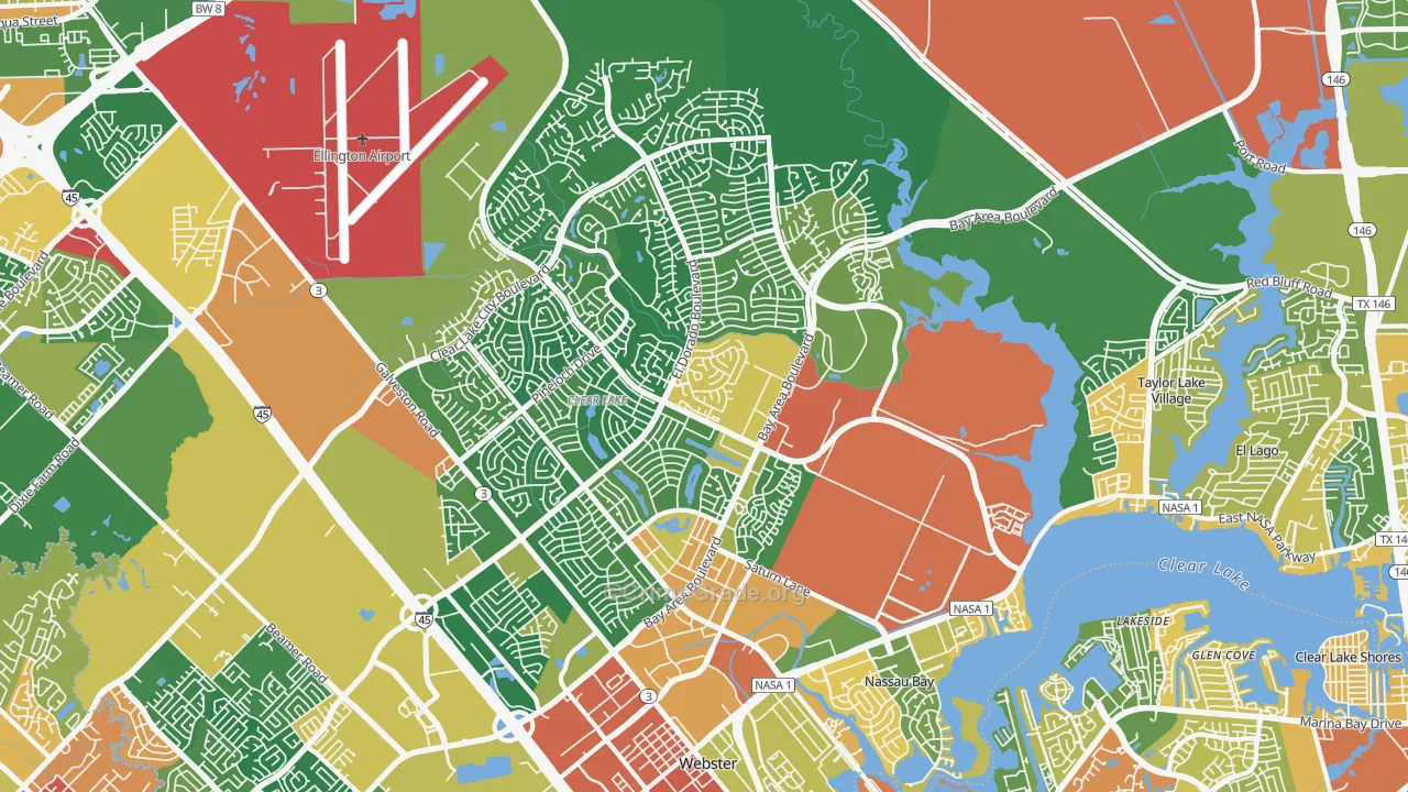 Clear Lake, Houston, TX Map of Drug-Related Crime Rates