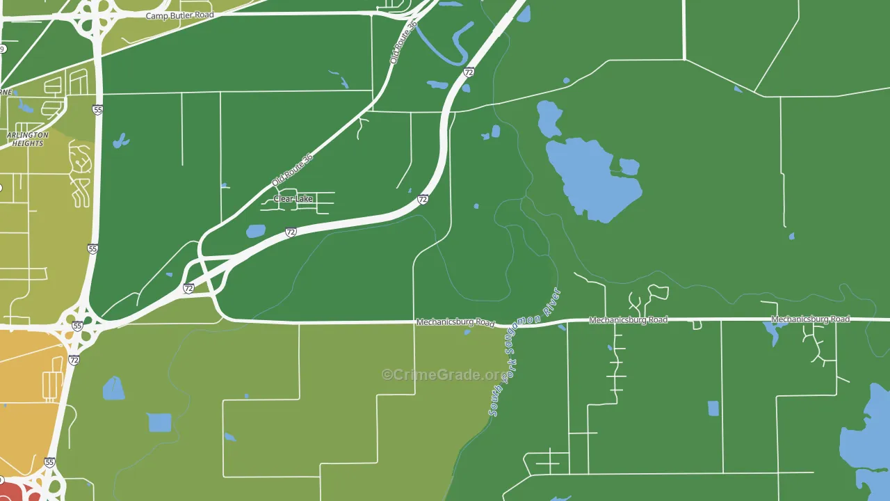 Clear Lake, IL Map of Drug-Related Crime Rates