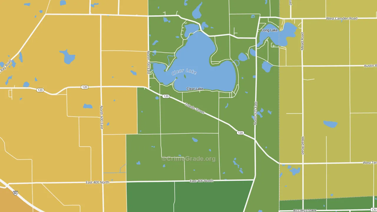 Clear Lake, IN Map of Drug-Related Crime Rates