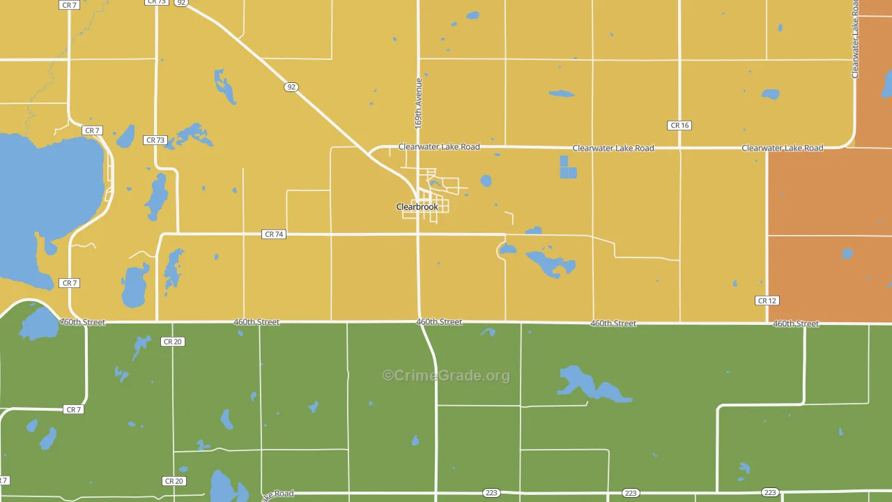 Clearbrook, MN Map of Drug-Related Crime Rates