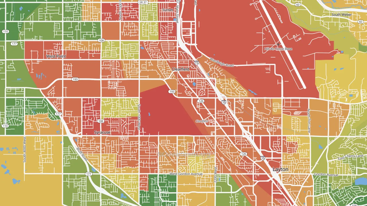 Clearfield, UT Map of Drug-Related Crime Rates