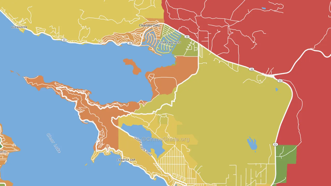 Clearlake Park, CA Map of Drug-Related Crime Rates