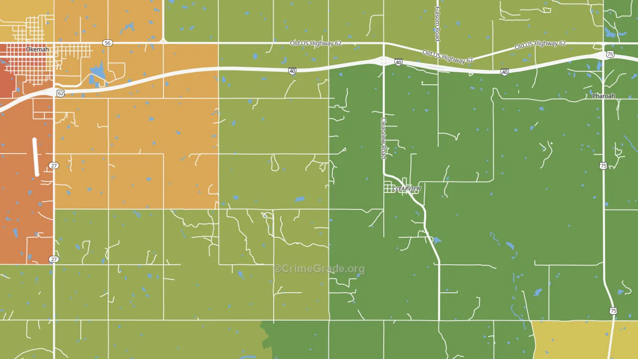 Clearview, OK Map of Drug-Related Crime Rates