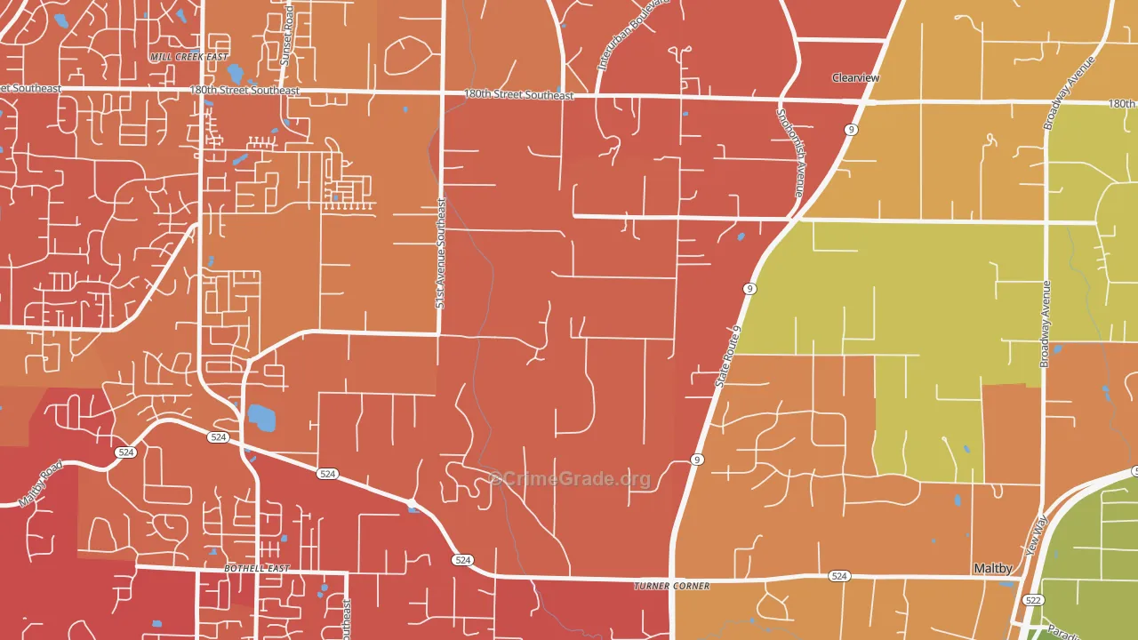 Clearview, WA Map of Drug-Related Crime Rates