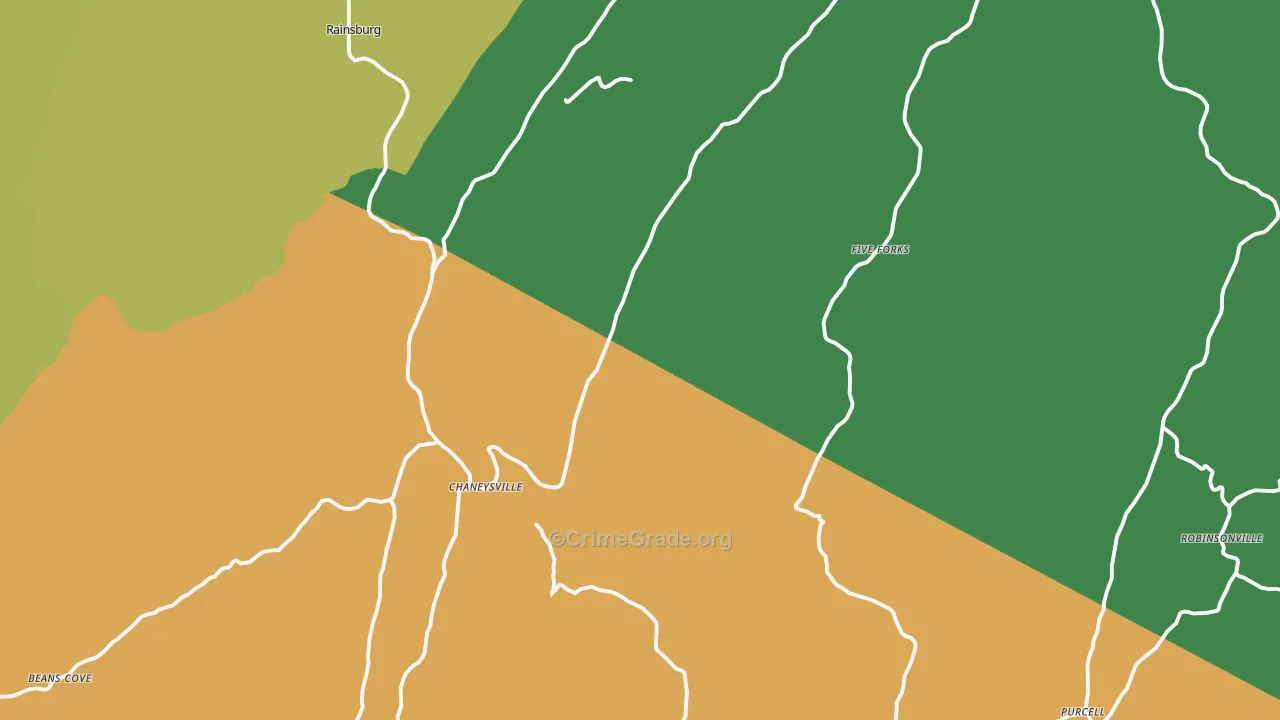 Clearville, PA Map of Drug-Related Crime Rates