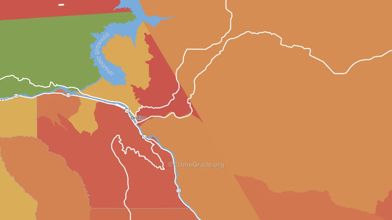 Clearwater County, ID Map of Drug-Related Crime Rates