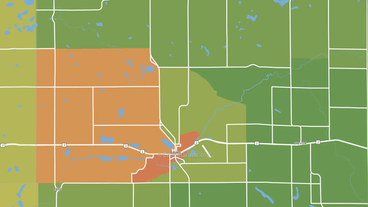 Clearwater County, MN Map of Drug-Related Crime Rates