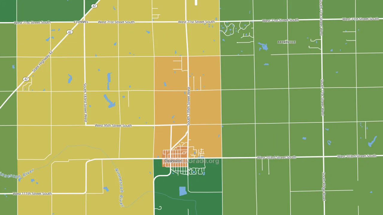 Clearwater, KS Map of Drug-Related Crime Rates