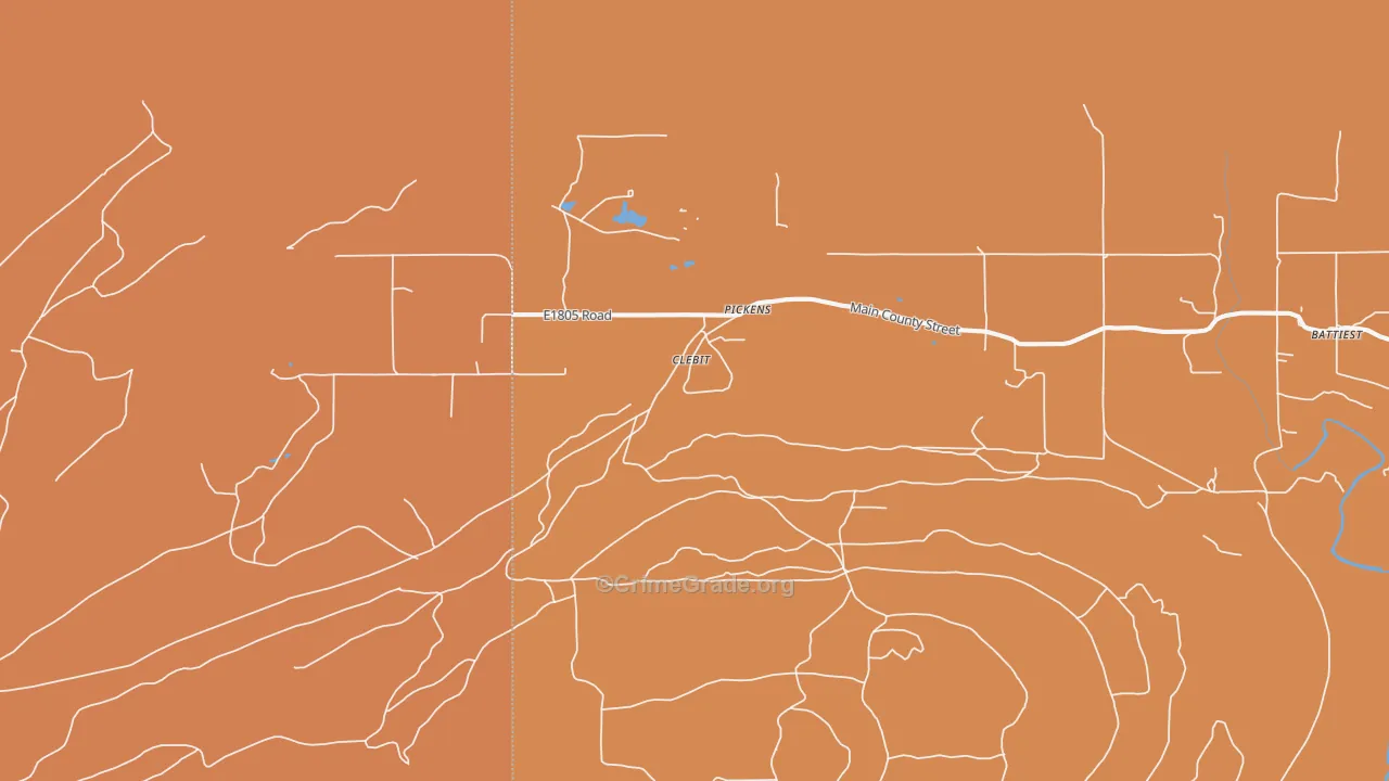 Clebit, OK Map of Drug-Related Crime Rates