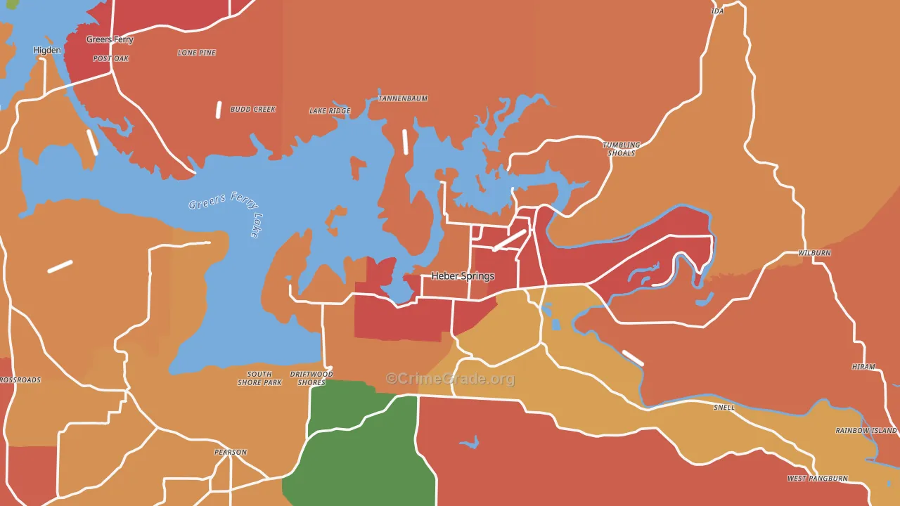 Cleburne County, AR Map of Drug-Related Crime Rates