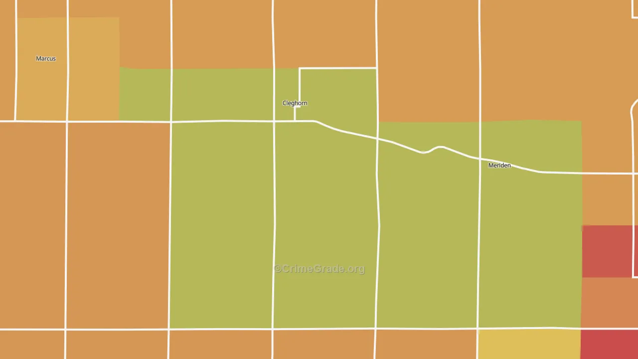 Cleghorn, IA Map of Drug-Related Crime Rates