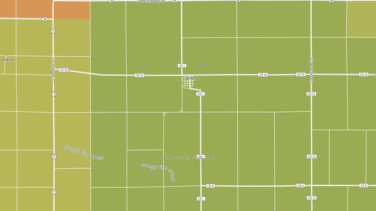 Clements, MN Map of Drug-Related Crime Rates