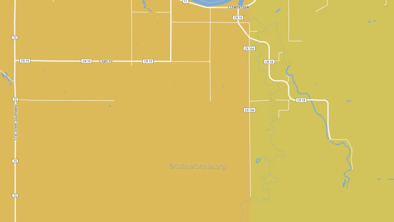 Clementson, MN Map of Drug-Related Crime Rates