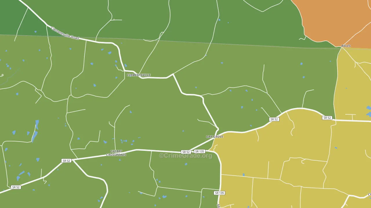 Clementsville, TN Map of Drug-Related Crime Rates