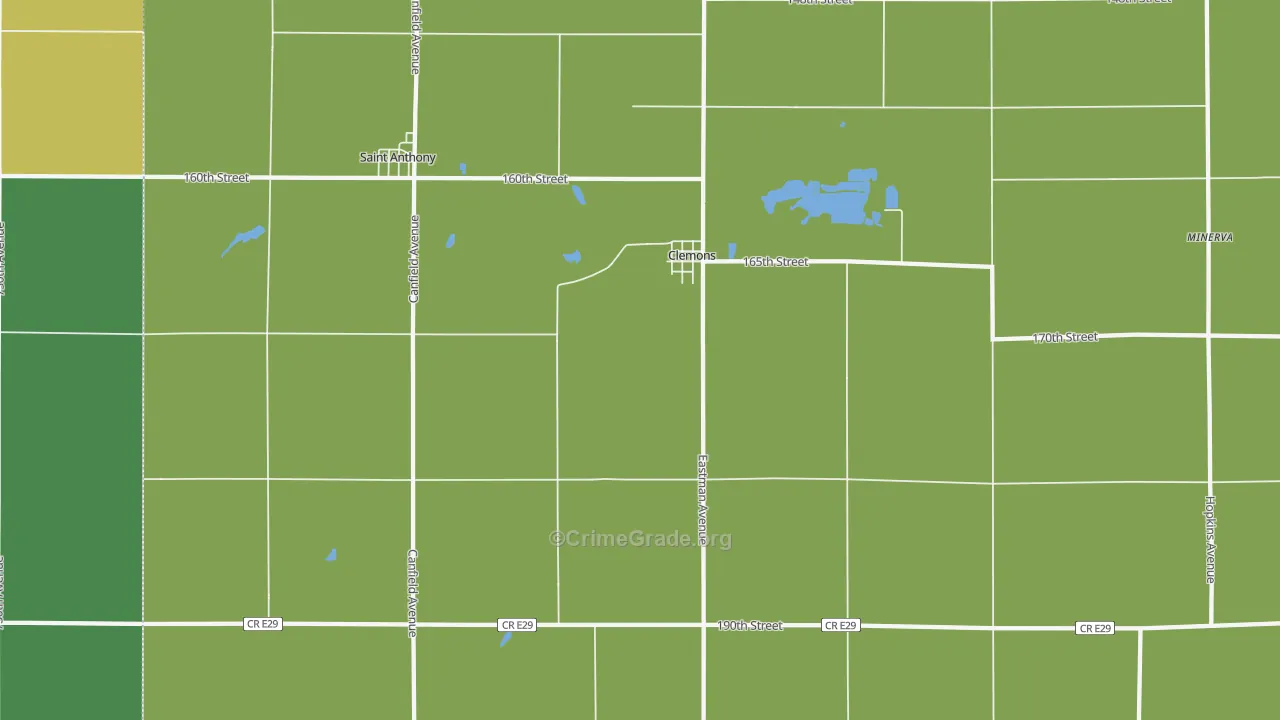 Clemons, IA Map of Drug-Related Crime Rates