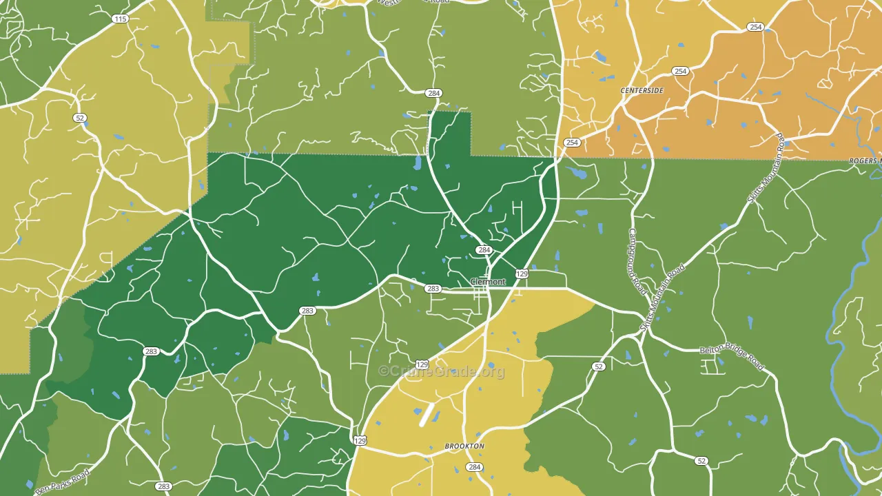 Clermont, GA Map of Drug-Related Crime Rates