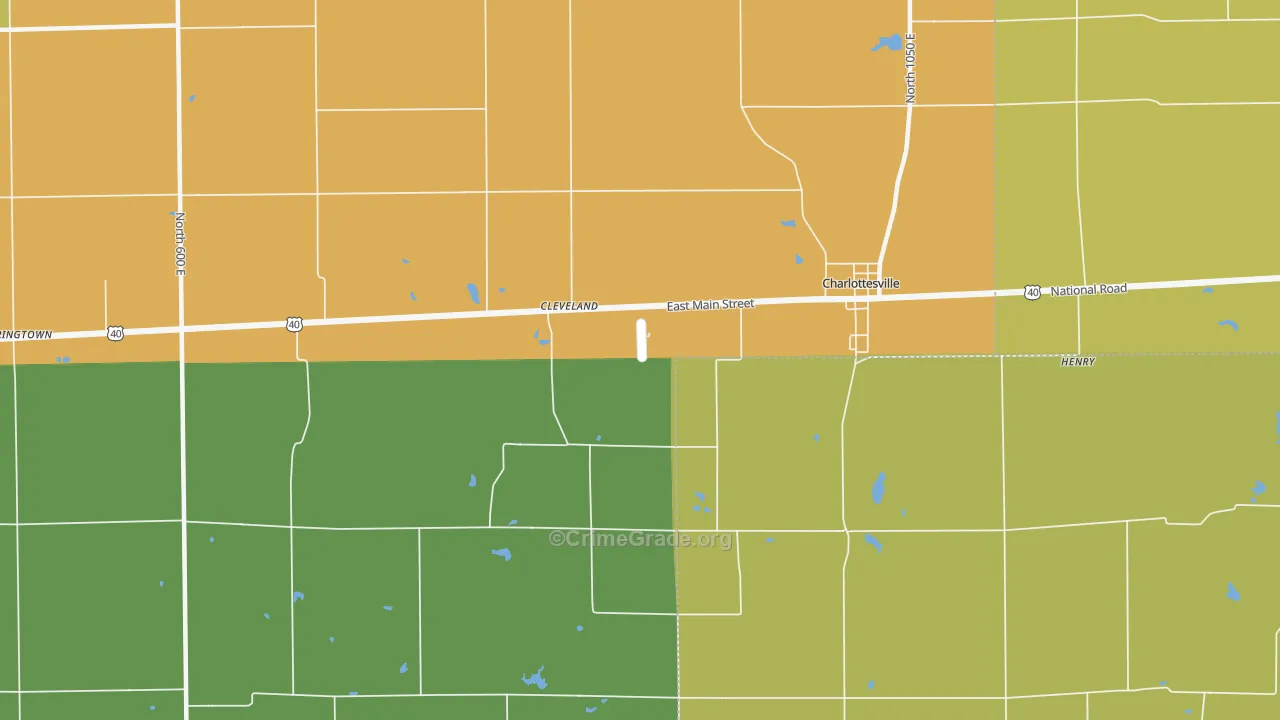 Cleveland, IN Map of Drug-Related Crime Rates