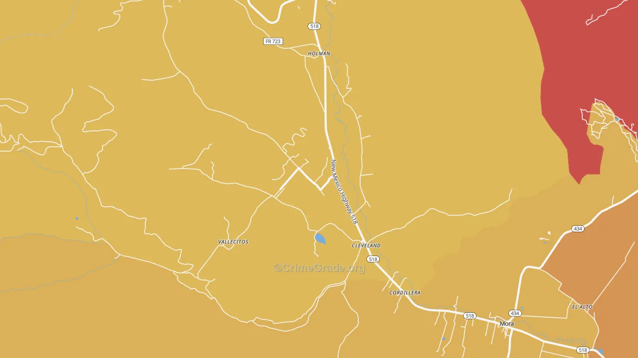 Cleveland, NM Map of Drug-Related Crime Rates