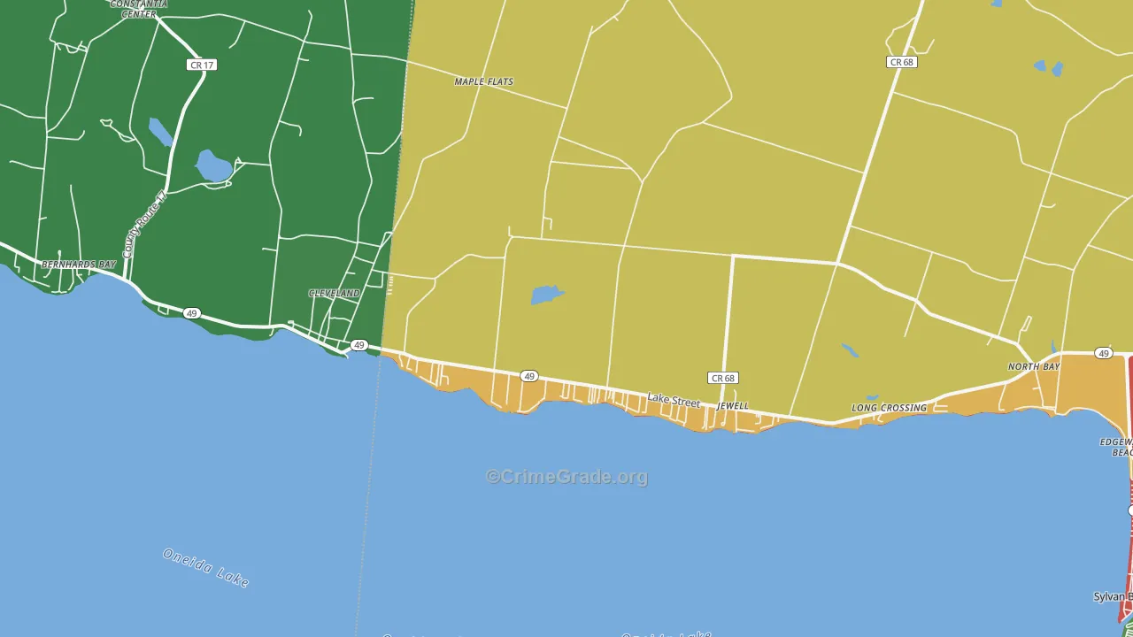 Cleveland, NY Map of Drug-Related Crime Rates