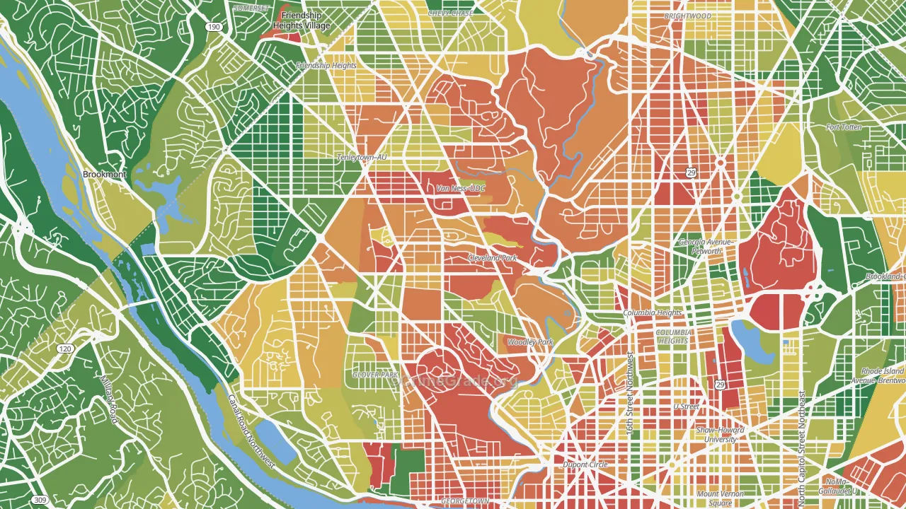 Cleveland Park, Washington, DC Map of Drug-Related Crime Rates