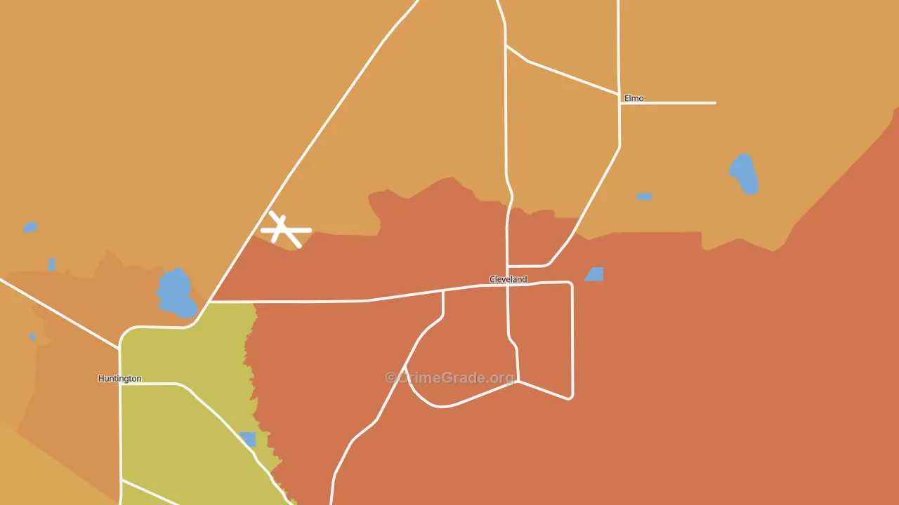 Cleveland, UT Map of Drug-Related Crime Rates