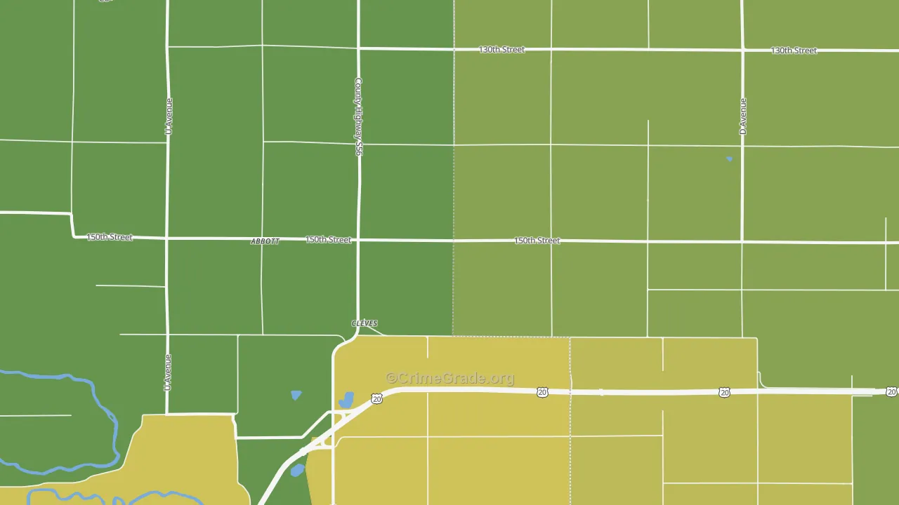 Cleves, IA Map of Drug-Related Crime Rates
