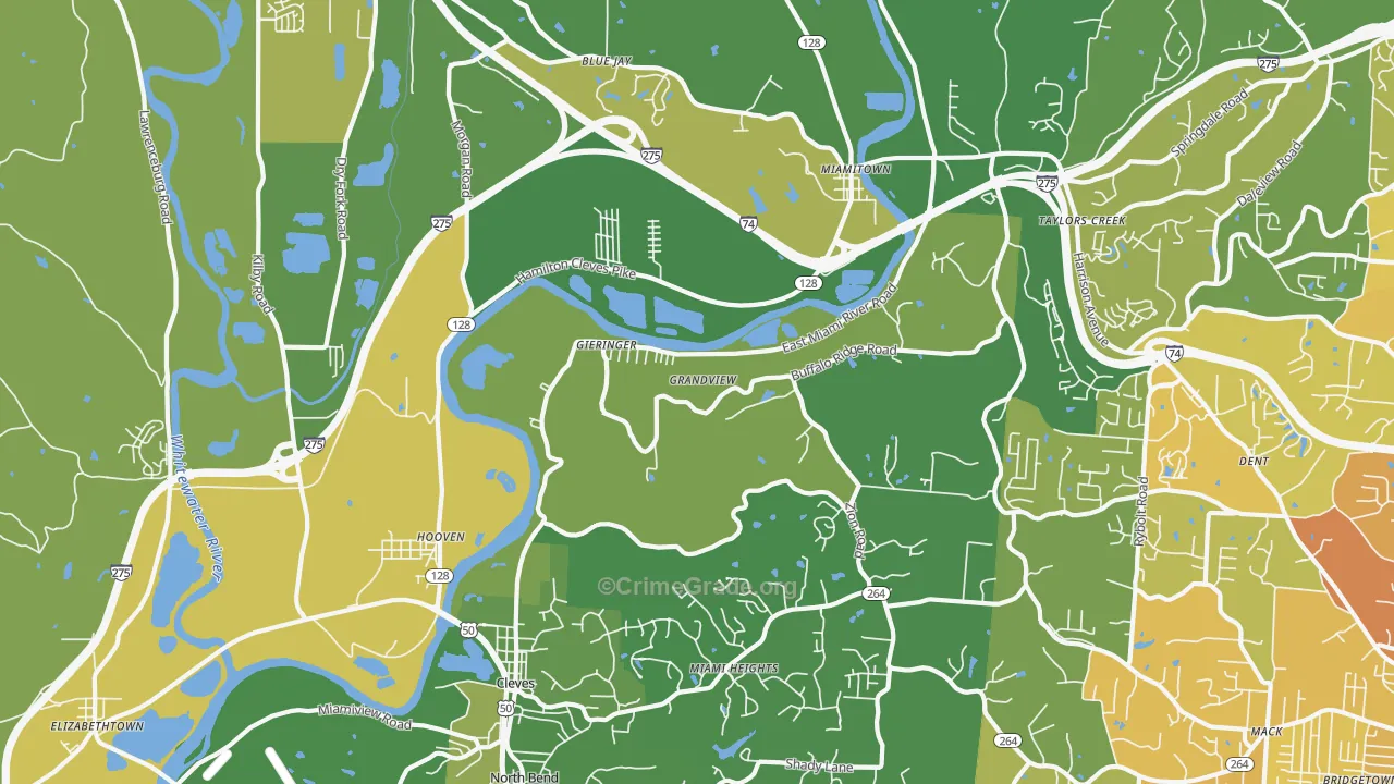 Cleves, OH Map of Drug-Related Crime Rates