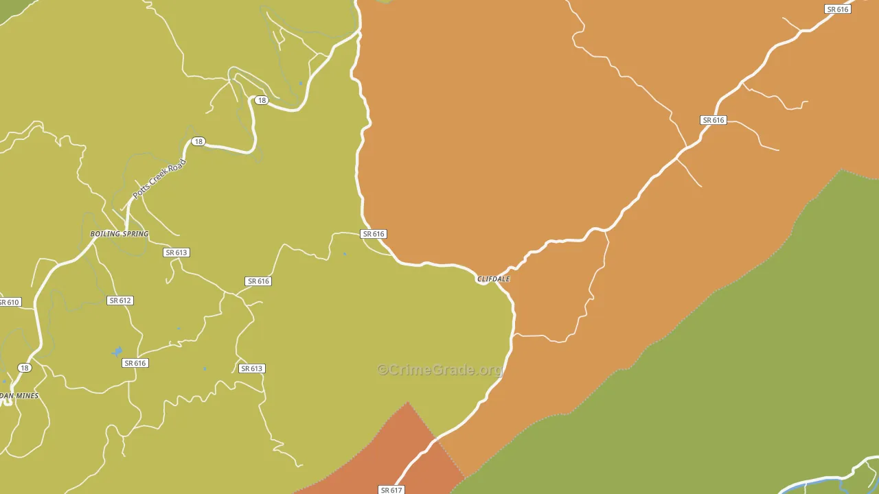 Clifdale, VA Map of Drug-Related Crime Rates