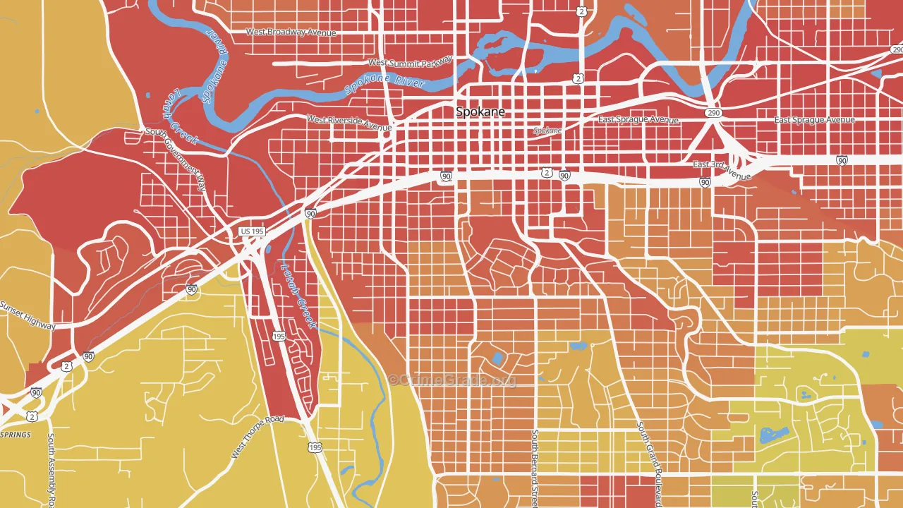 Cliffcannon, Spokane, WA Map of Drug-Related Crime Rates