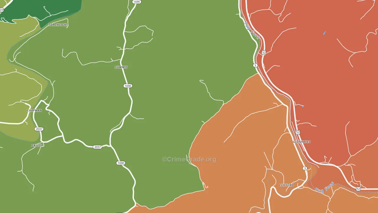Clifford, KY Map of Drug-Related Crime Rates
