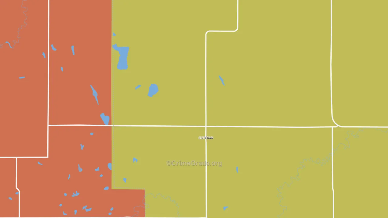 Clifford, ND Map of Drug-Related Crime Rates