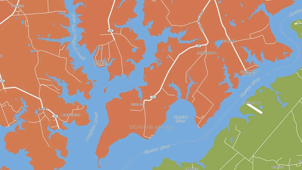 Cliffs City, MD Map of Drug-Related Crime Rates