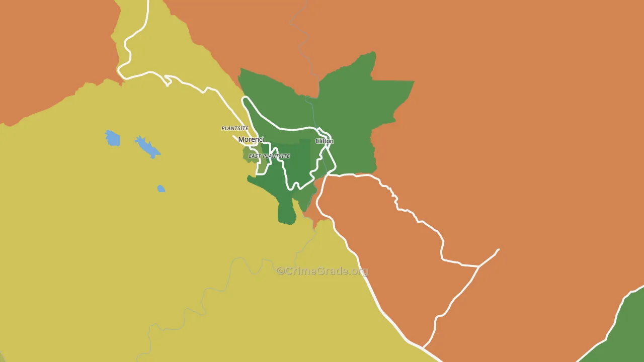 Clifton, AZ Map of Drug-Related Crime Rates